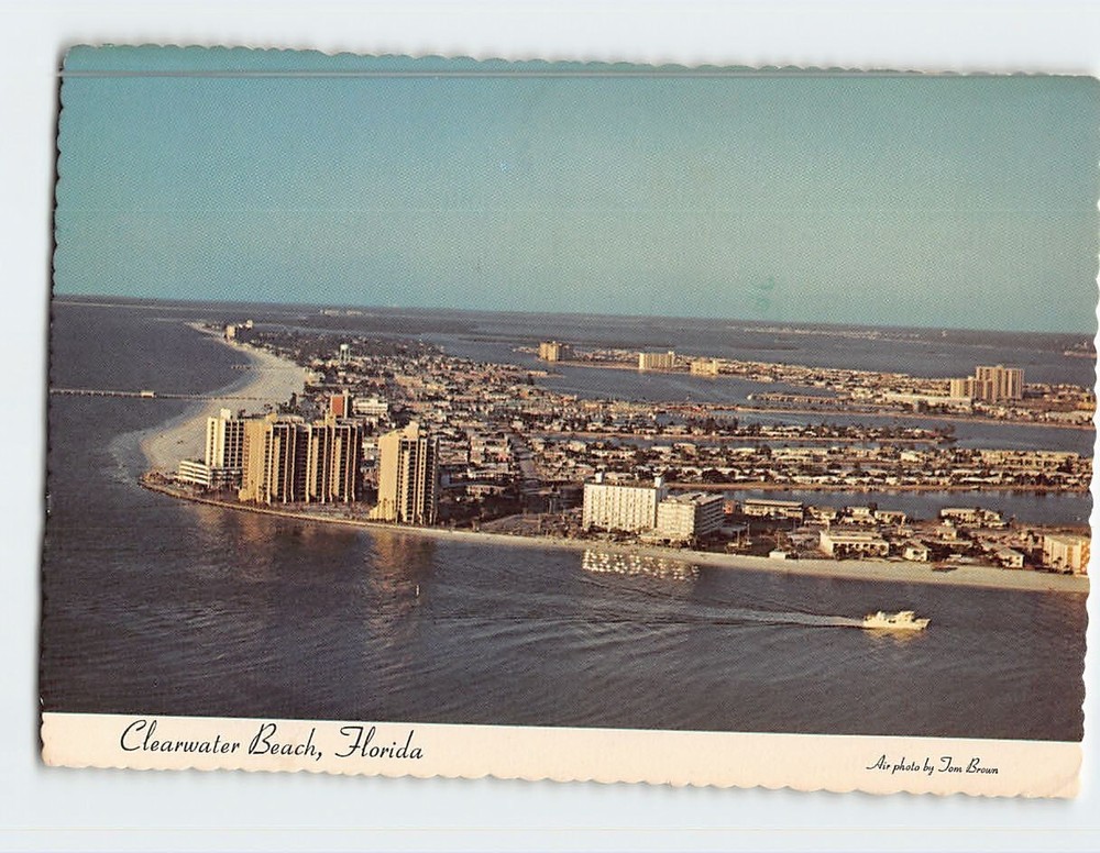 Postcard Aerial View Clearwater Beach Florida USA