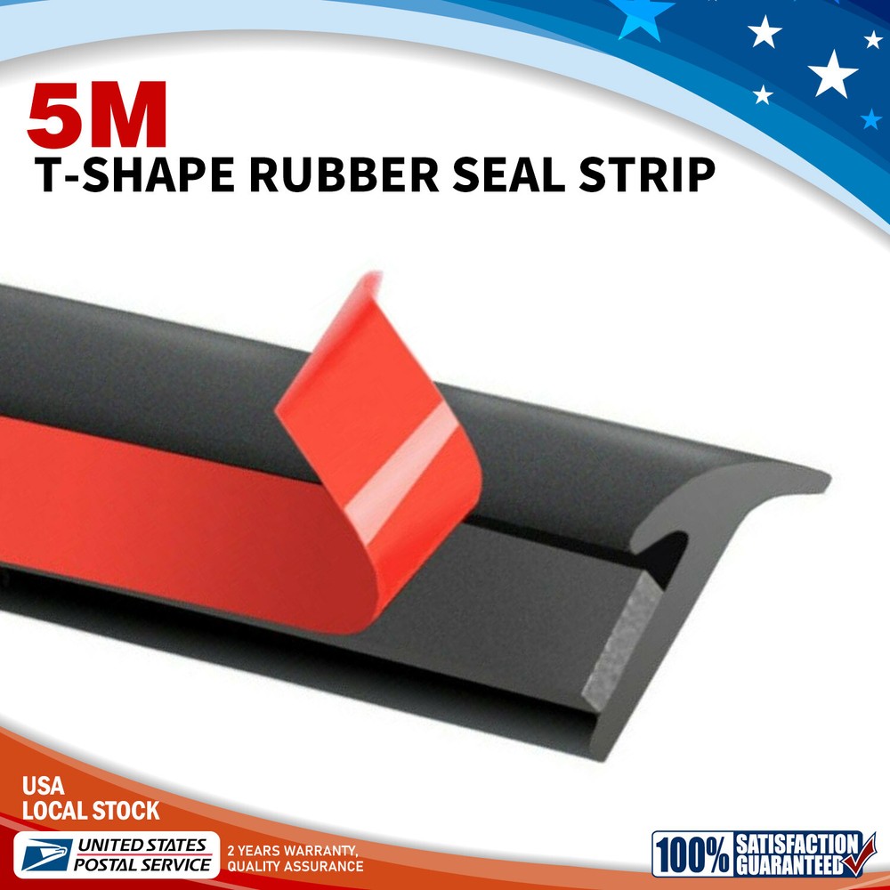 Dodge T-Shape Rubber Car Seal Weather Strip Door Edge Moulding Trim - 16.5ft for Enhanced Protection & Style