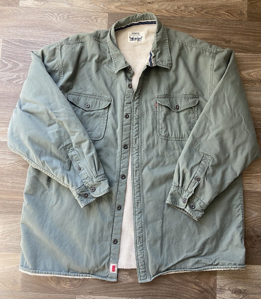 Levi's Jacket Worker Sherpa Lined Jacket Mens 3XL Sage Green Barn Chore Coat