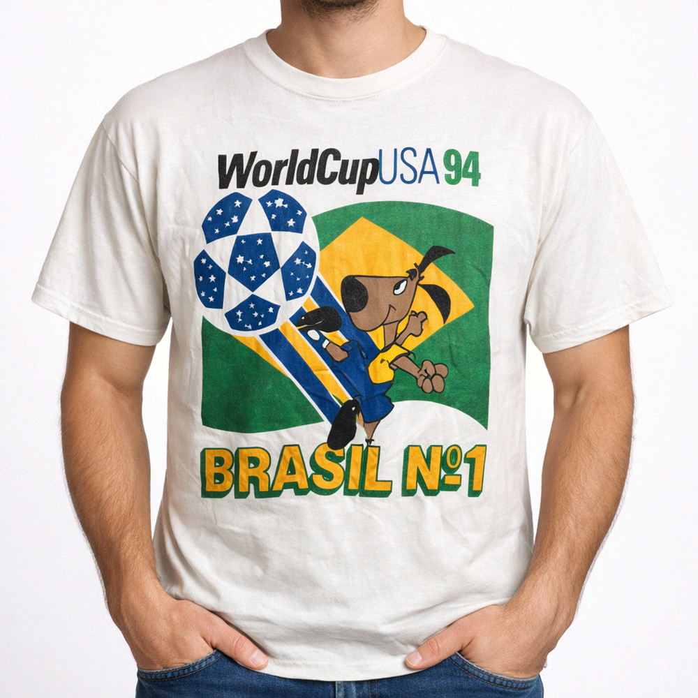 Vintage 90s Soccer Graphic T-Shirt White Retro Sports Fan Tee Unisex S-3XL
