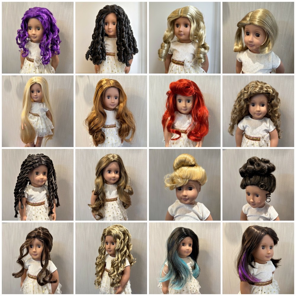 Brown Blond Wig Curly Red Hair for 18