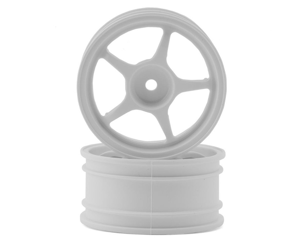 Tamiya 5-Spoke 1/10 On-Road Wheels w/Wheel Nuts (White) (2) [TAM53232]🌟✨25 Years on eBay! 250,000+ feedback!✨🌟