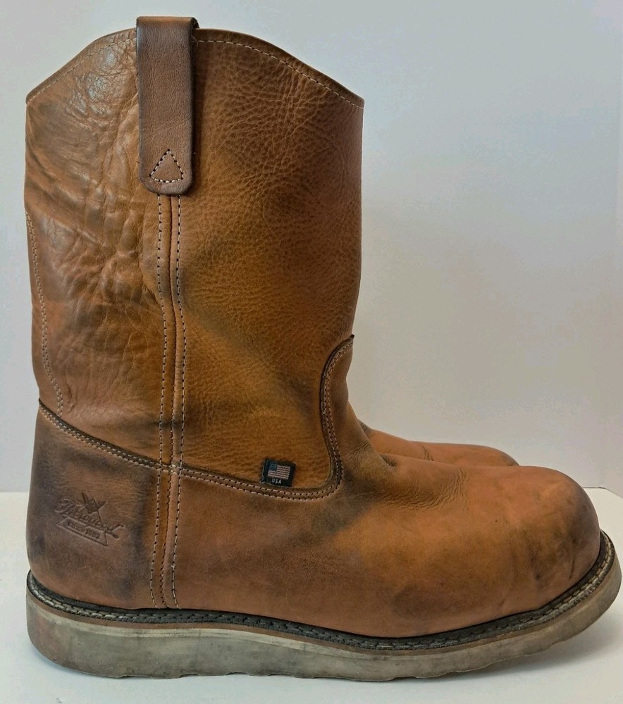 Thorogood American Heritage 11-Inch Steel Toe Pull-On Work Boots EH USA Size 14 D