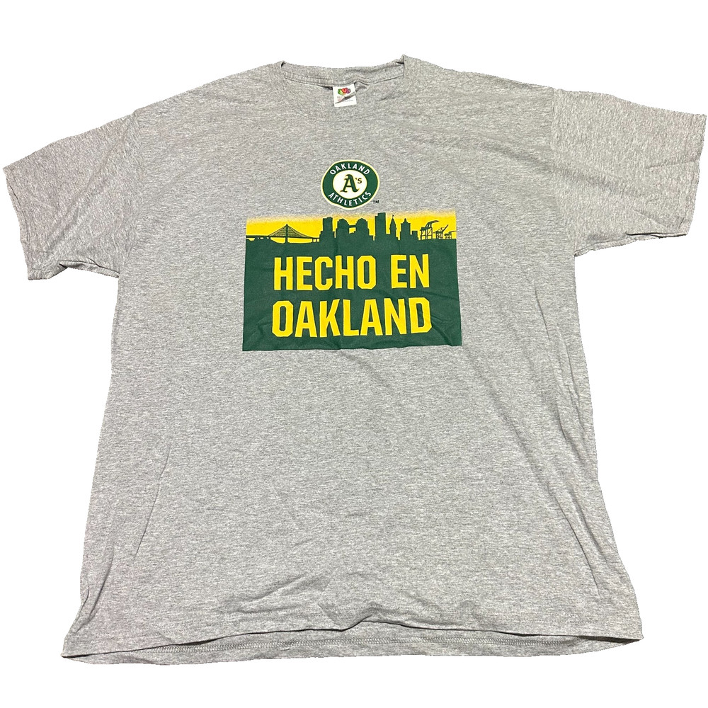 Hecho En Oakland A's Athletics Las Vegas XL Y2K T Tee Shirt Vintage Gray MLB