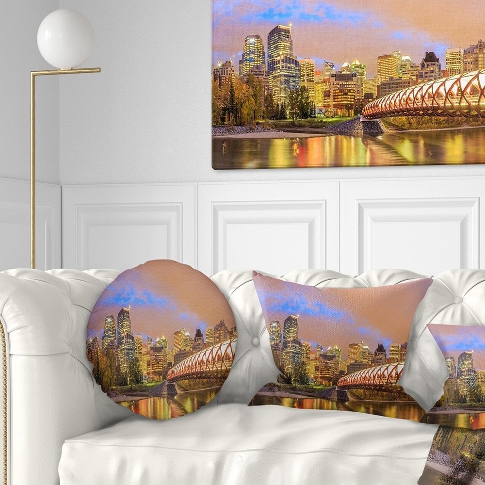 Designart 'Calgary at Night' Cityscape Photography Throw