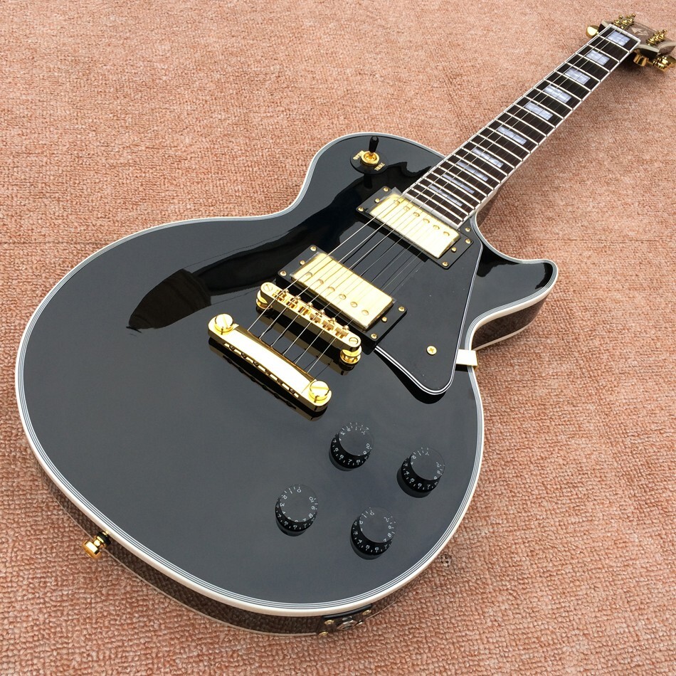 In Stock Brand New 6 String Black 2 Pickup Custom Electric Guitar Ships from USA