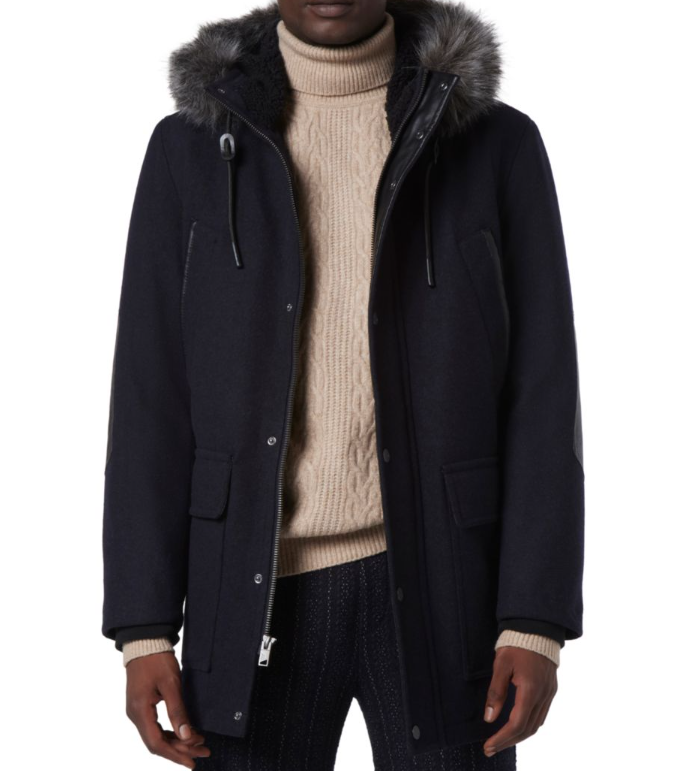 Andrew Marc Dawson Faux Fur Wool Blend Parka - Men, Size Large. New with Tags!