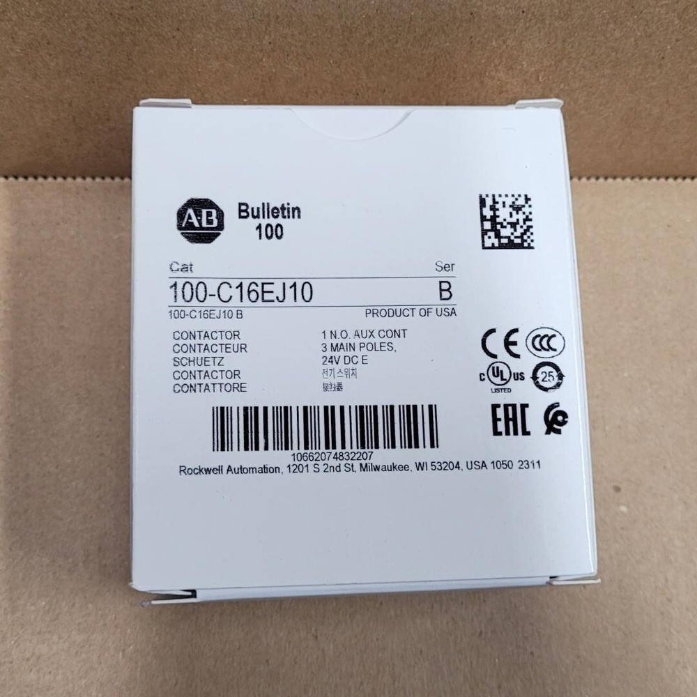 New Allen-Bradley 100-C16EJ10 Contactor, 24v DC Coil