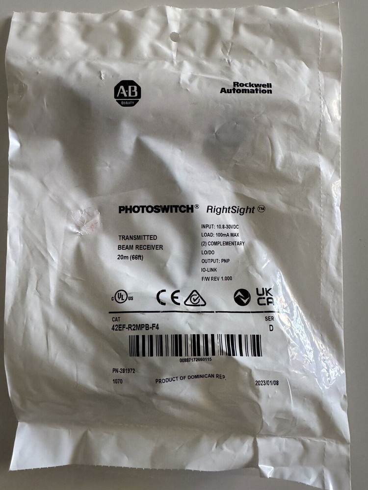 1 PC NEW Allen-Bradley PHOTOSWITCH 42EF-R2MPB-F4 SER D Photoelectric Sensor