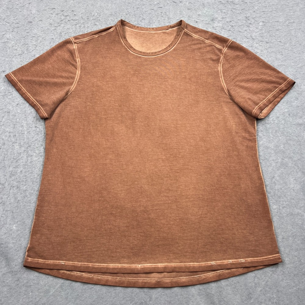 Lululemon 5 Year Basic Tee Men's XL Brown Sun Washed Pima Cotton Shirt M3BU4S