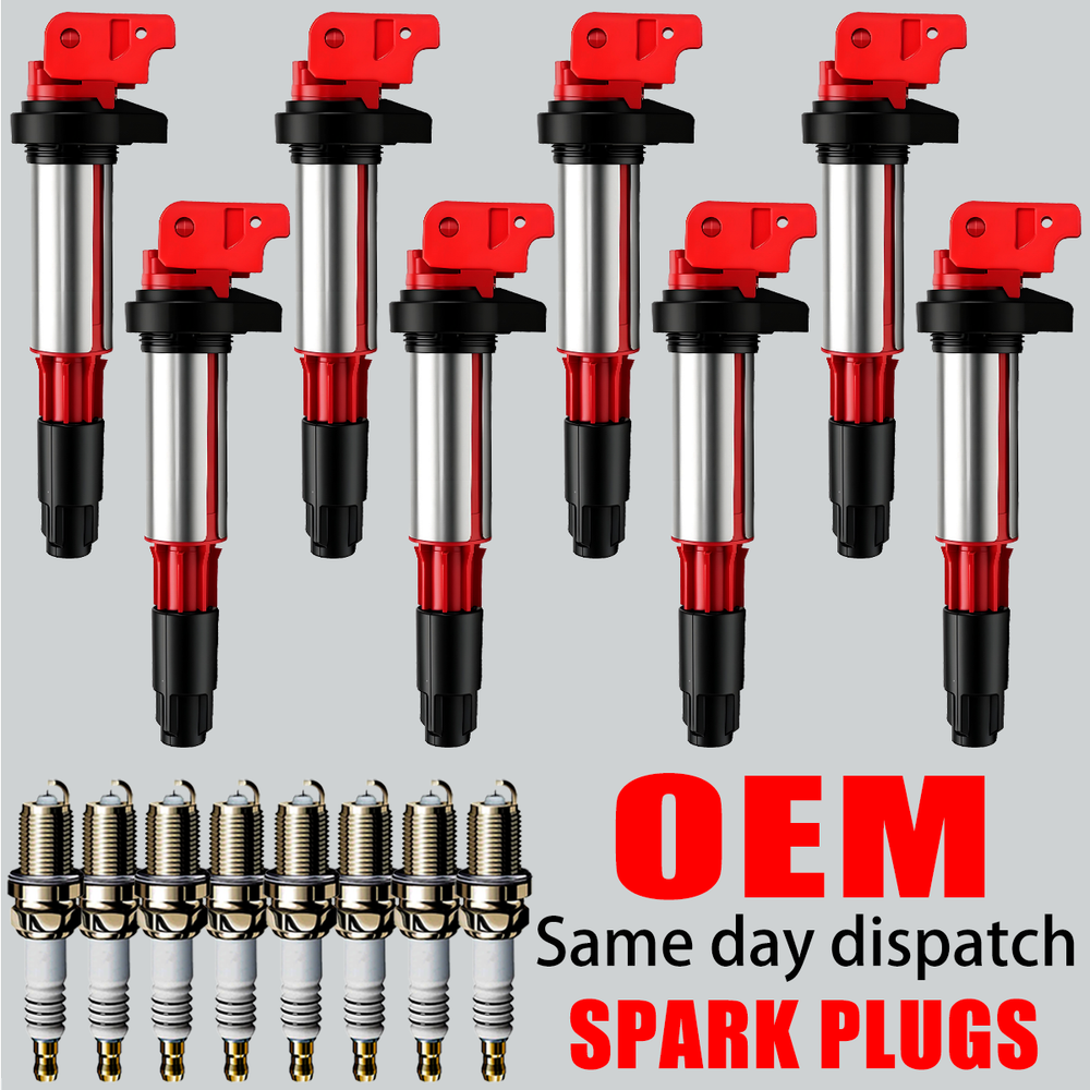 8X OEM High Performance Ignition Coil & Spark Plug For BMW 550i 750i UF515 UF522