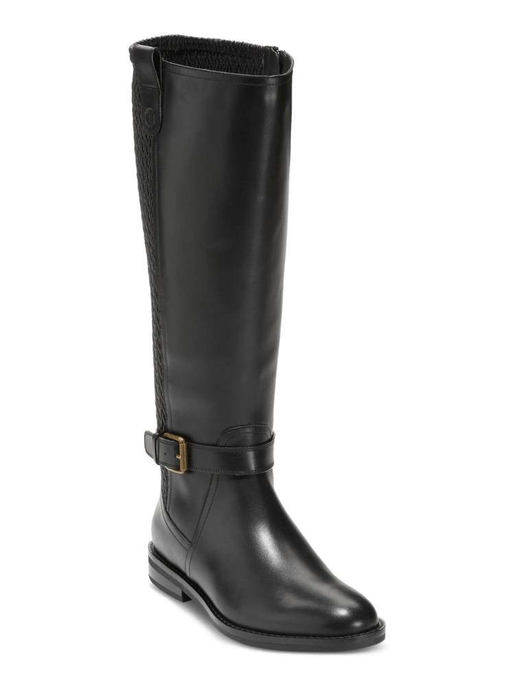 COLE HAAN Womens Black Buckled Strap Cape Almond Leather Riding Boot 8 B