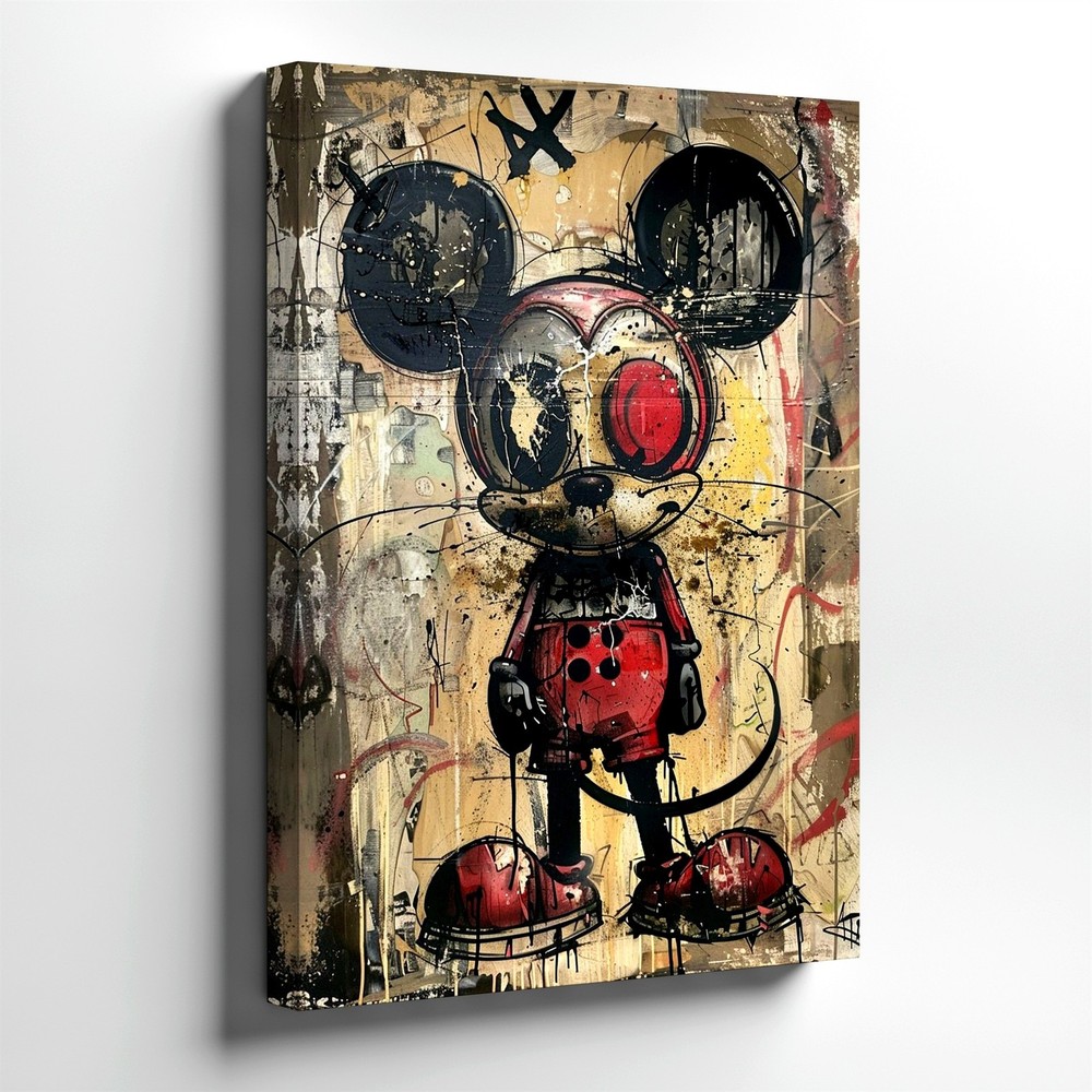 Wall Art Abstract Mouse Character Graffiti Canvas Print Urban Street Pop Decor-image