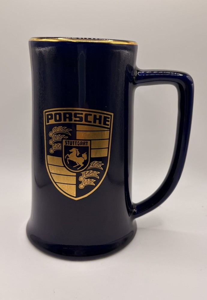 PORSCHE BLACK TALL COFFEE MUG (CUP)-Navy Blue