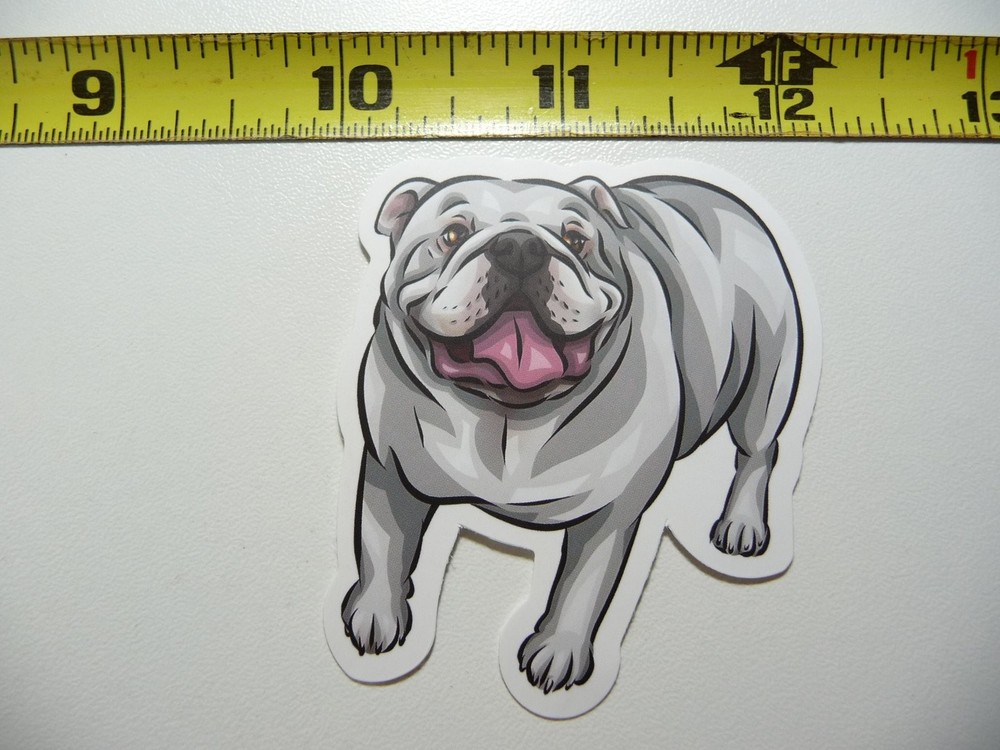 Playful Bulldog Standing Decal Sticker for Laptop Pet Lovers