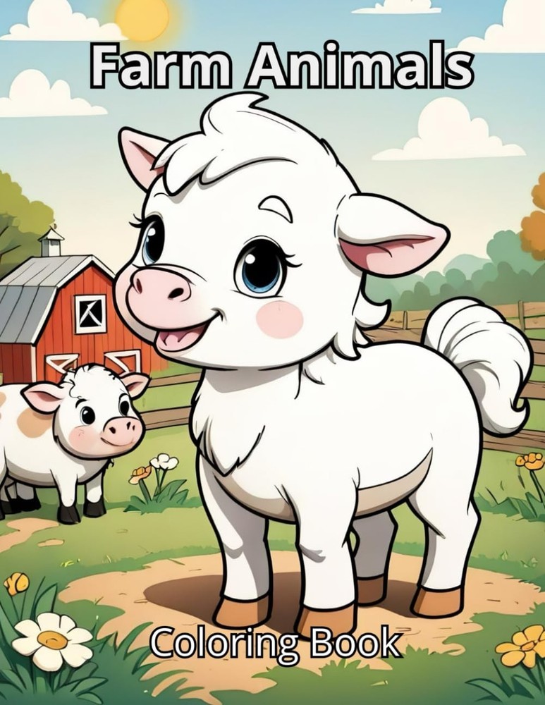 Coloring Farm Animals: Coloring book for toddlers and kids