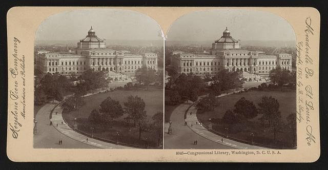 Washington DC US Congressional Library 1890s Capitol Building Stereo View