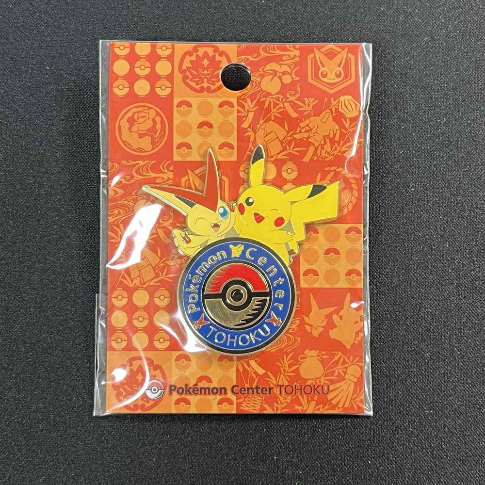 Pokemon Center Tohoku Limited Logo Pins Pikachu Victini Japan
