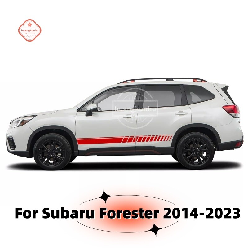 2014-2023 Subaru Forester Black Vinyl Side Door Stripes Decal Kit 2PCS