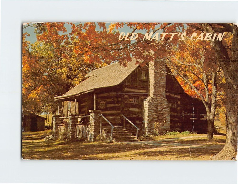 Postcard Old Matt's Cabin Shepherd of The Hills Country Branson Missouri USA