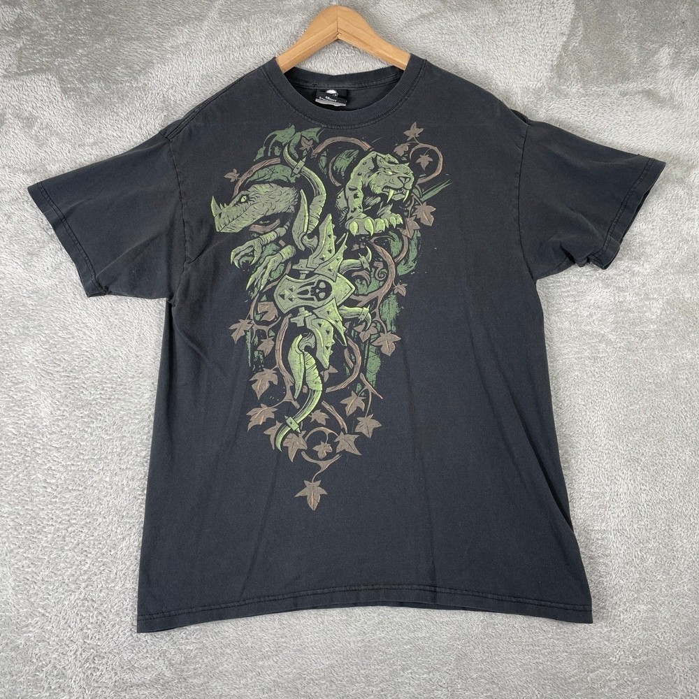Jinx World of Warcraft Shirt Mens Large Black Blizzard Dragon Graphic Y2K Gaming