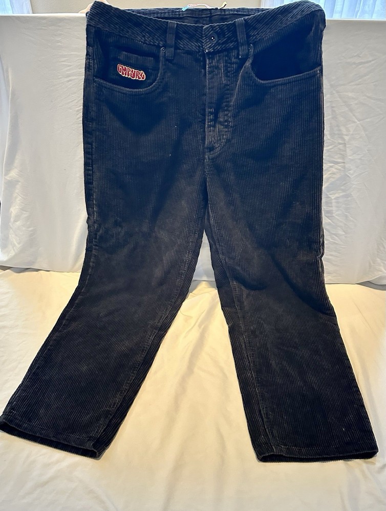Empyre Pants Mens 28 Black Corduroy Baggy Wide Loose Skater Grunge Relax Fit