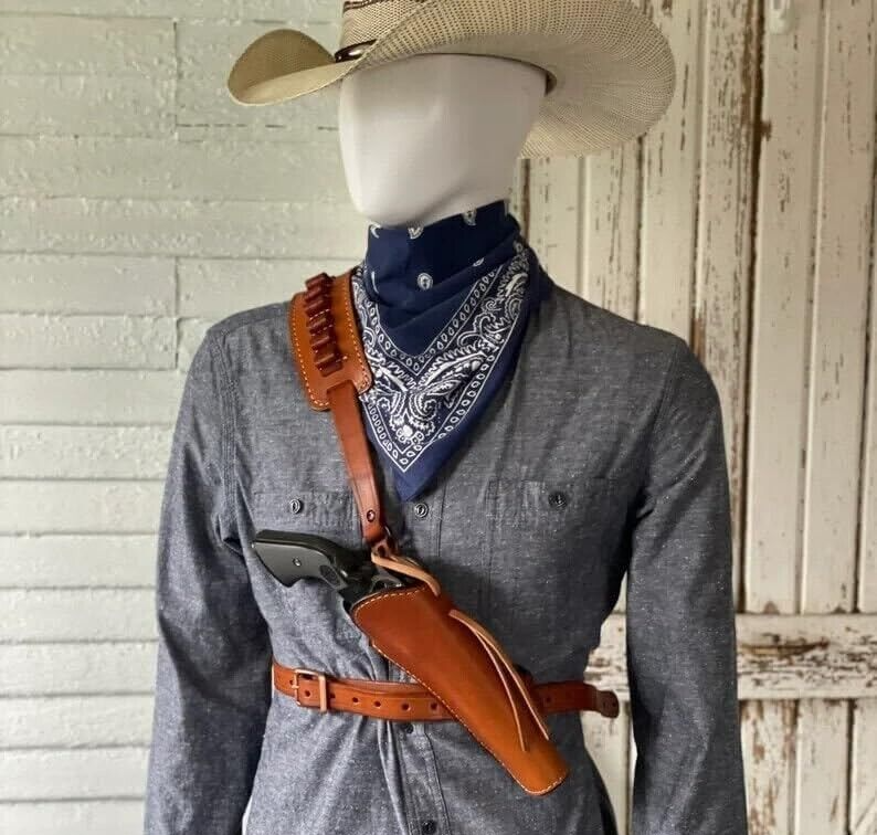 Leather Shoulder Sling holster Fits Colt SAA Ruger Vaquero Heritage Rough Rider
