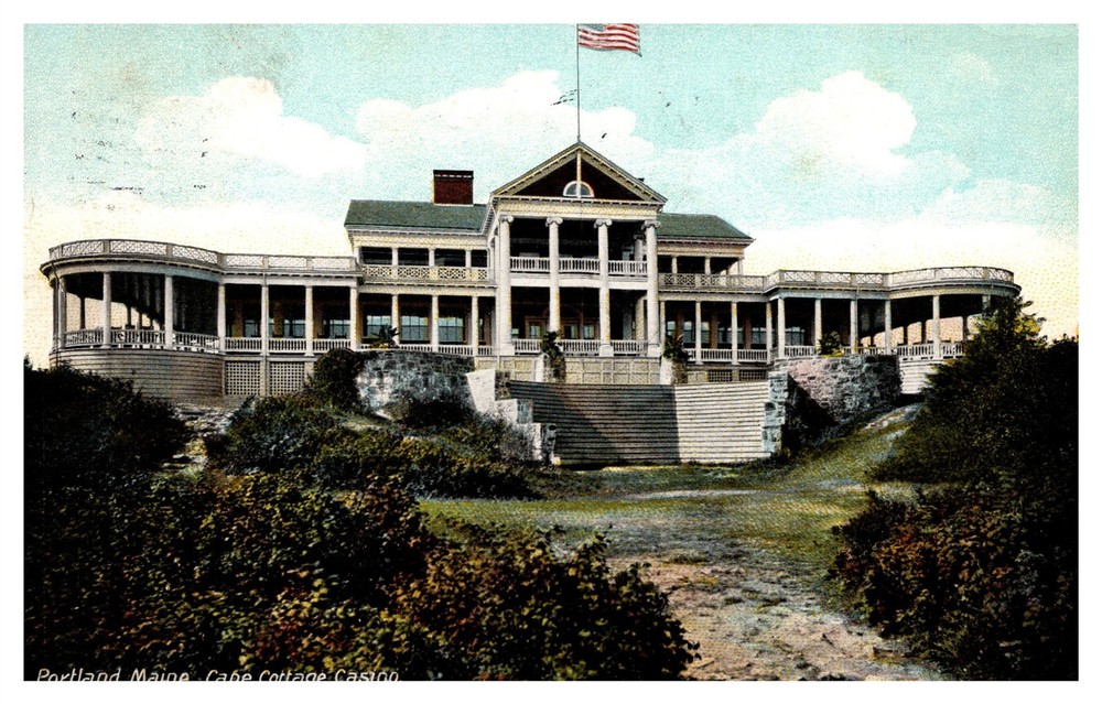 Cape Cottage Casino Front View Portland ME C1900s DB Postcard AH2