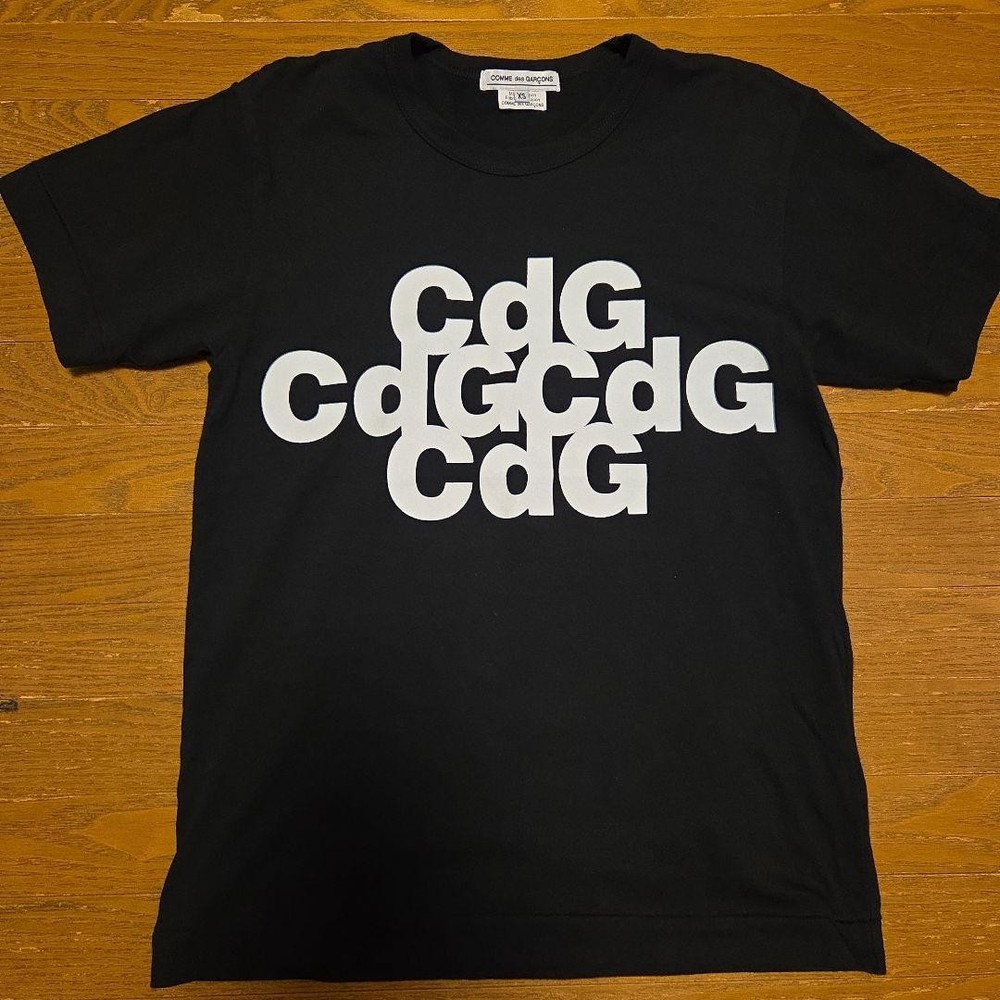 COMME des GARCONS T-Shirt Black XS Logo Short Sleeve Used