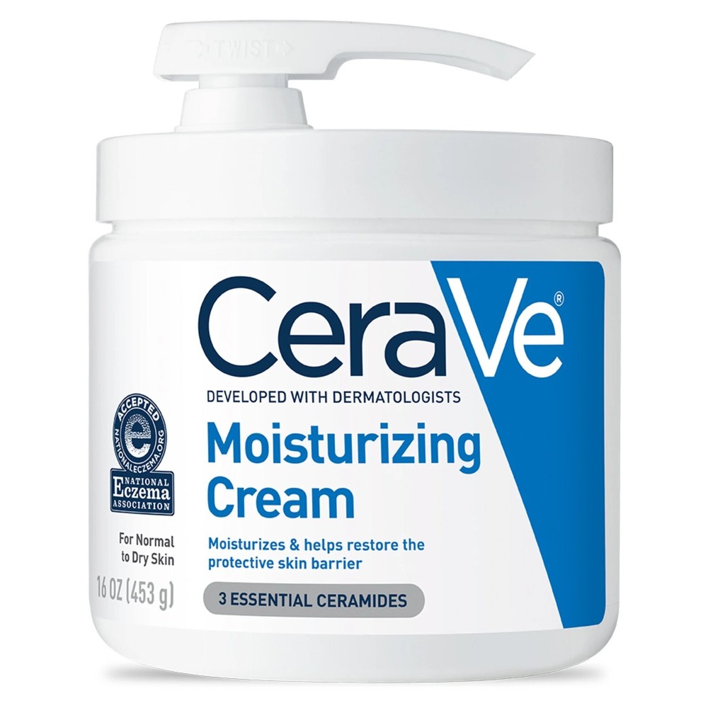 CeraVe Moisturizing Cream with Pump for Face and Body, Normal to Dry Skin