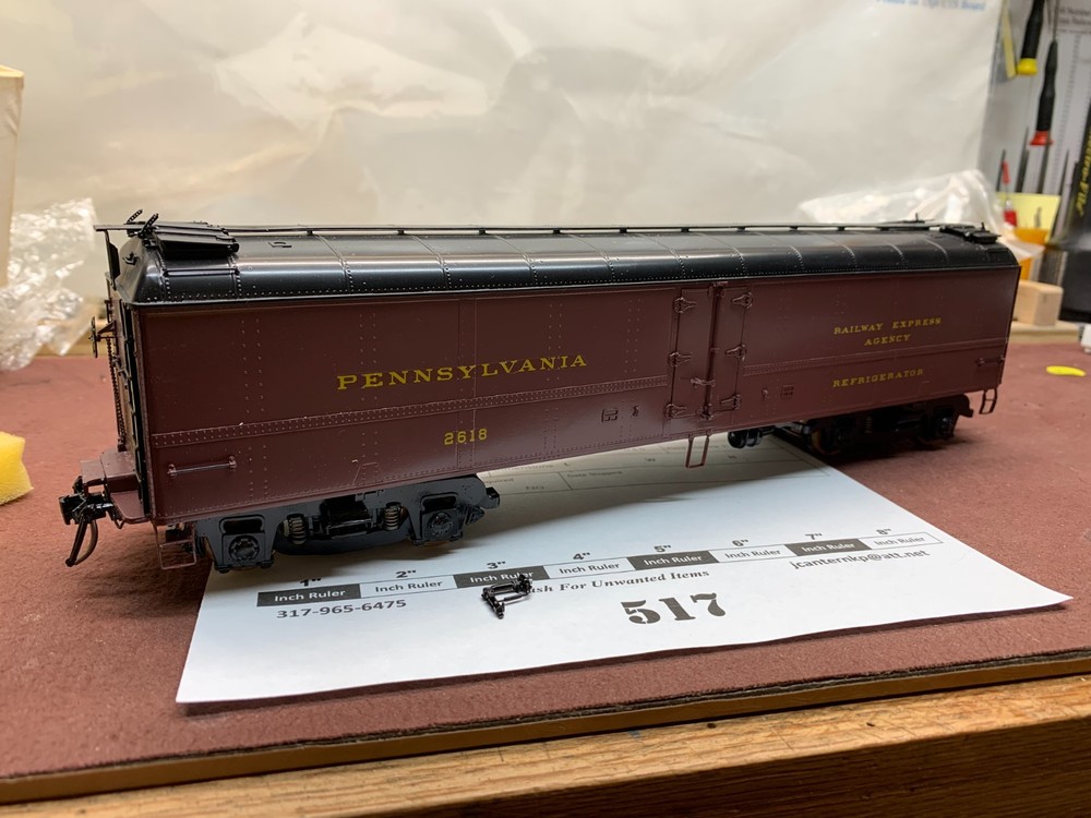 517 Precision Scale Co. Pennsylvania RR R50B Express Reefer Brass O Scale 2 Rail