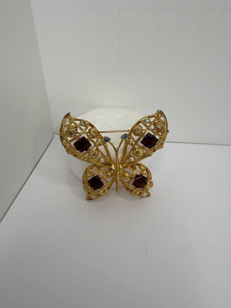 Vintage Avon Butterfly Brooch Pin 2.5