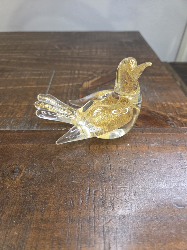 Vintage Murano Archimede Seguso Gold Dove Bird ma
