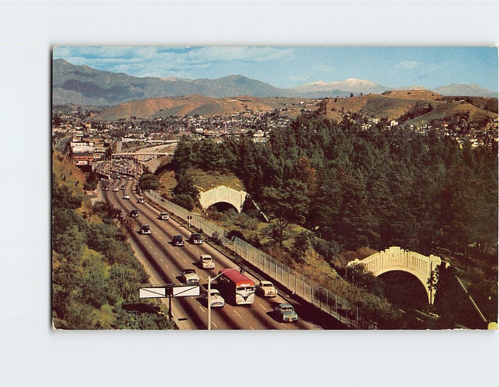 Postcard Los Angeles Pasadena Arroyo Parkway Los Angeles California USA