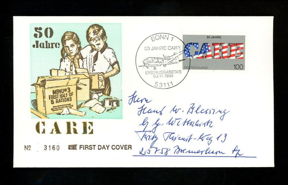 Postal History Germany FDC #1912 Care Organization children 1995
