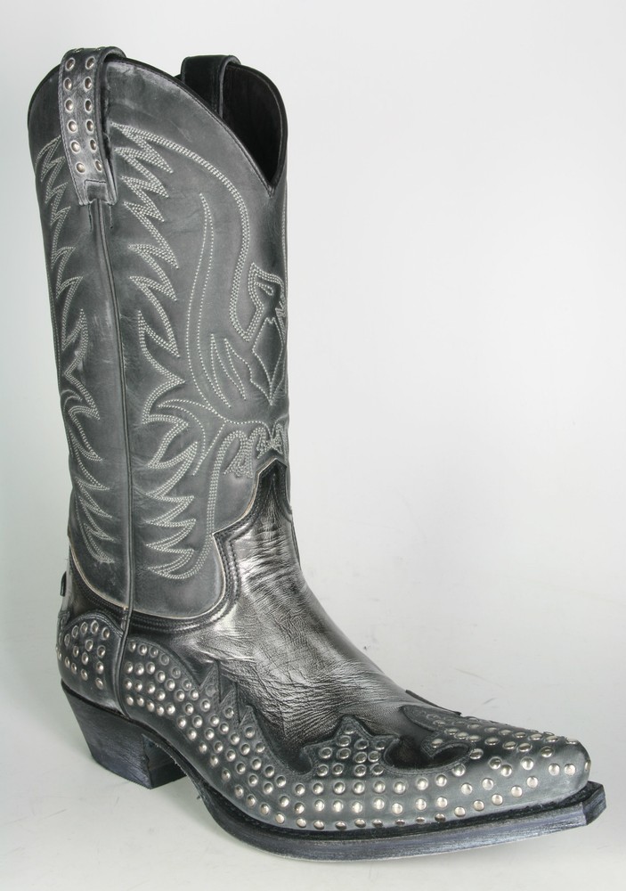 Sendra 11850 Dark Studded Cowboy Boots Western Snowcer Style