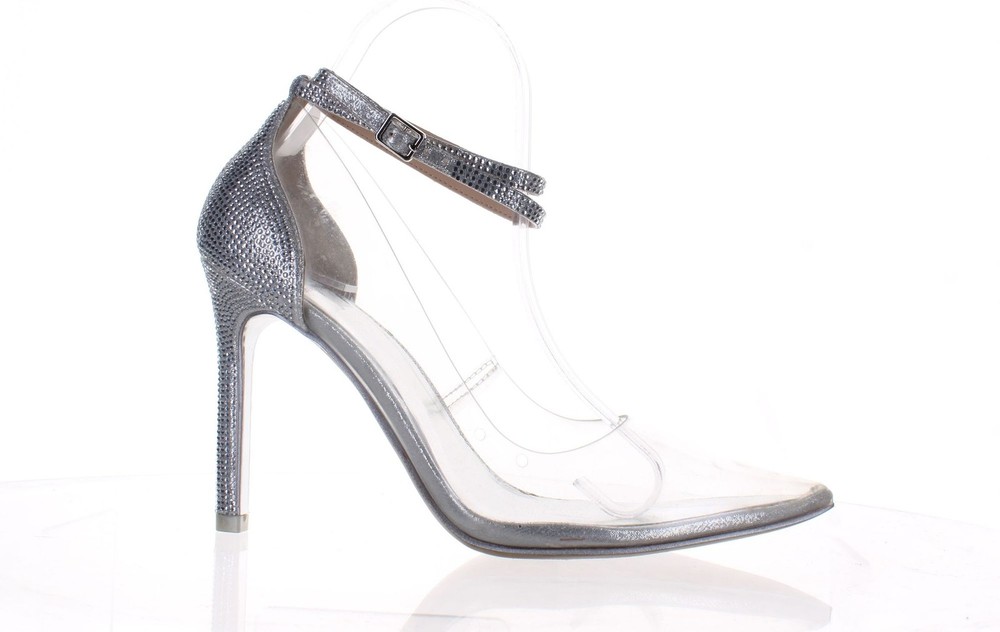 JLO Jennifer Lopez Womens Morley 2 Clear Ankle Strap Heels Size 8 7818760