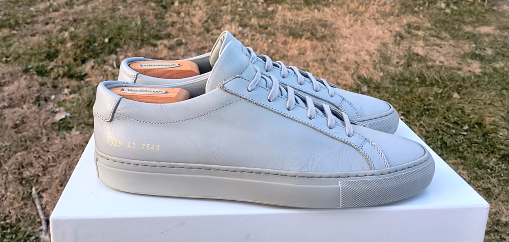 Common Projects Achilles Low 41EU 8/8.5US Mens Gray 1528 COA $450 EUC-image