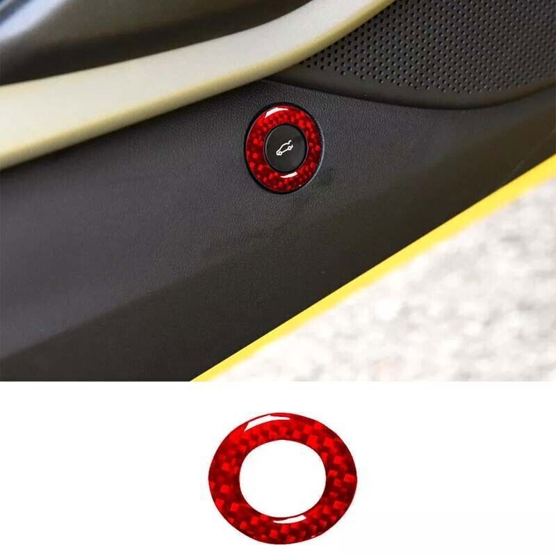 Red Carbon Fiber Trunk Switch Trim Ring for 2016-18 Chevy Camaro