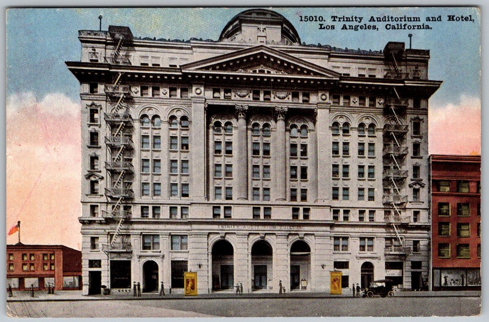 Antique Postcard Trinity Auditorium & Hotel Los Angeles, CA 1910s