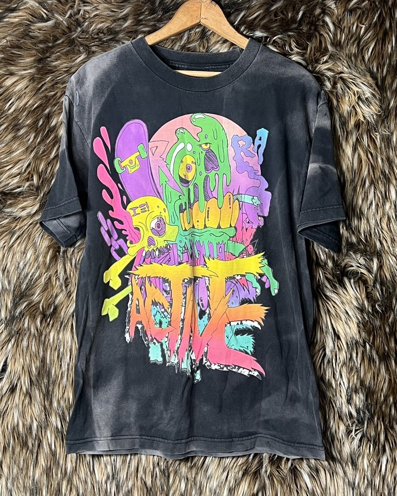 Vintage Active Skate shop Abstract Graffiti Graphic Print Shirt Size Medium-image