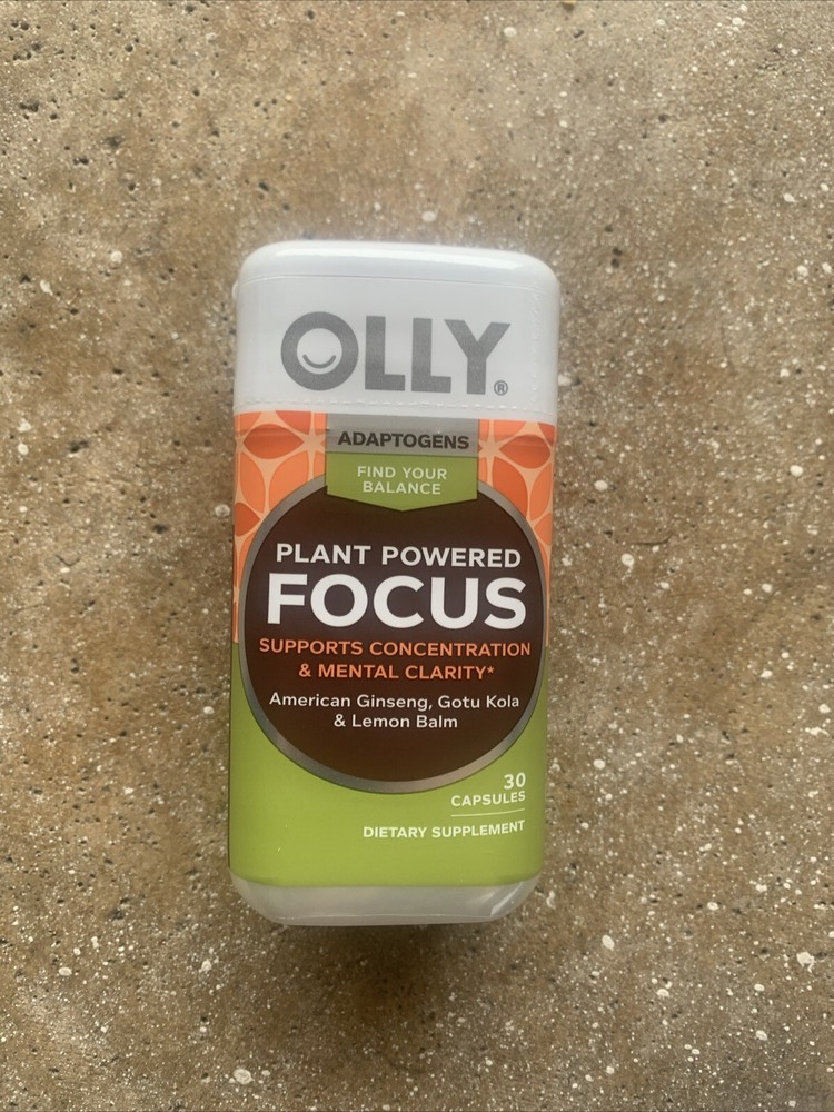OLLY Plant Powered Focus Capsules 30 Day Supply Ginseng, Gota Kola & Lemon Balm