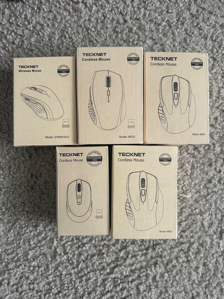 5-Pack TECKNET Wireless Bluetooth Mice for Multi-Device Use