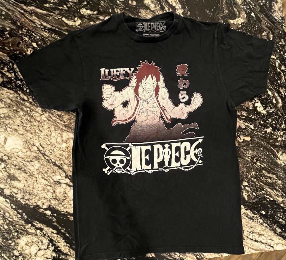 One Piece Luffy Anime Manga T-Shirt Men's Medium M Short Sleeve Graphic Black