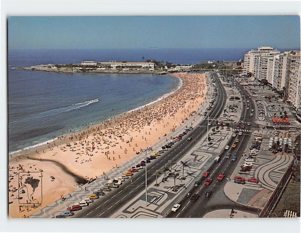 Postcard Copacabana Beach Rio de Janeiro Brazil