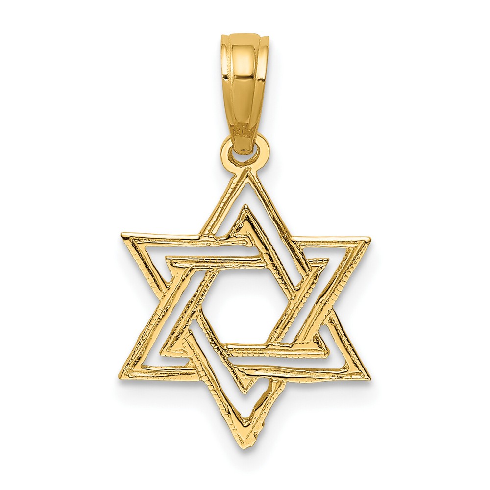 Avariah Solid 10K Yellow Gold Polished Star Of David Charm - 19.1mm