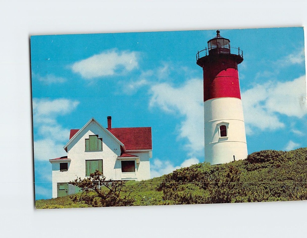 Postcard Nauset Light Eastham Massachusetts USA