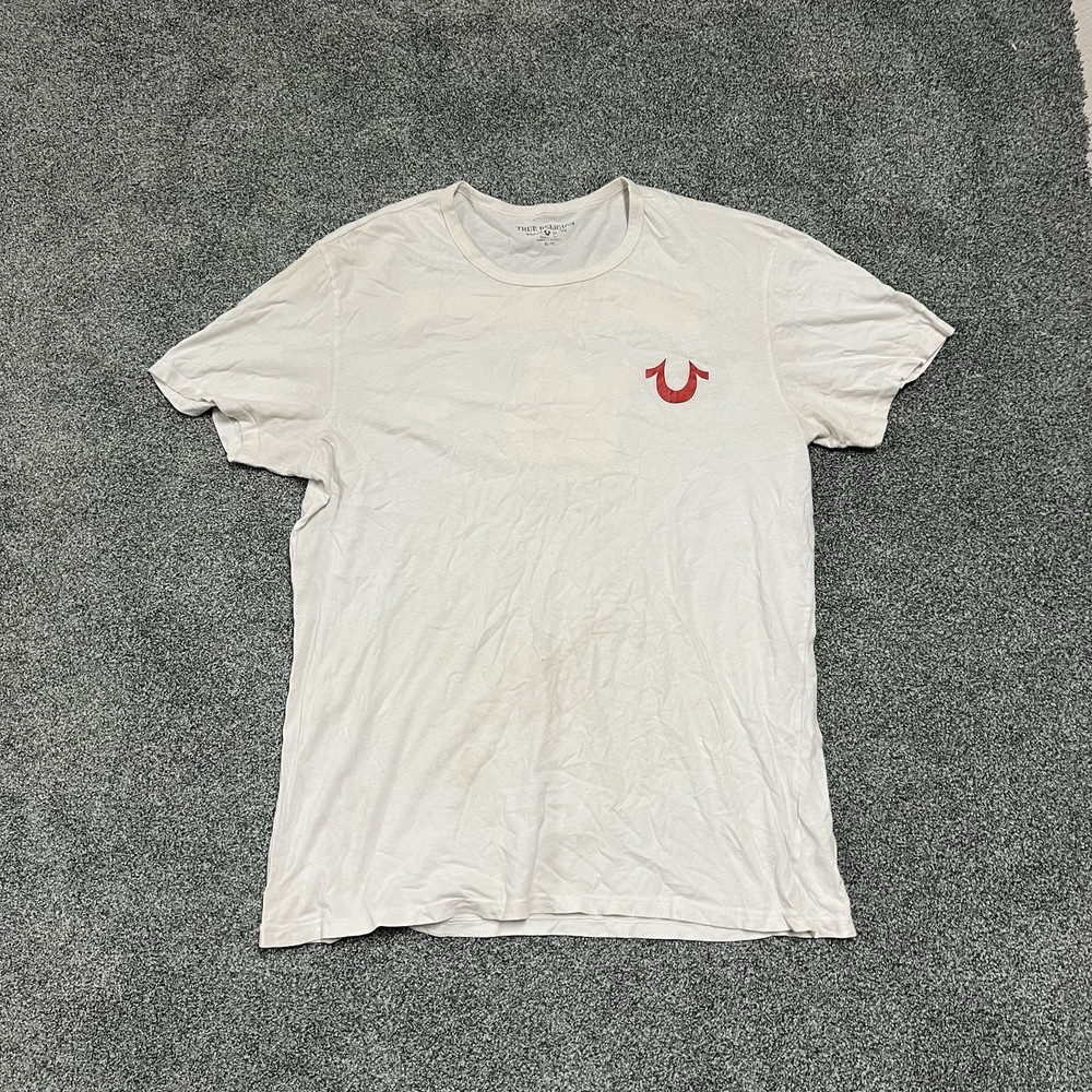 True Religion Logo T Shirt White Short Sleeve Tee Mens XL