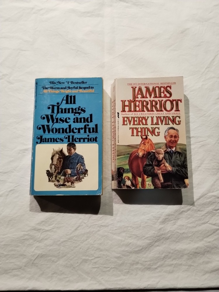 Lot of 2 James Herriot Books - All Things Wise & Wonderful, Every Living Thing