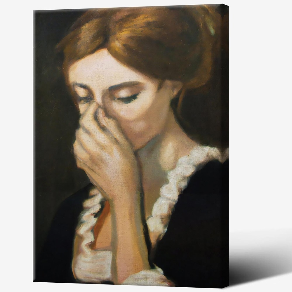 Funny Vintage Oil Painting Bathroom Wall Art Poster 12x16 Inch Framed Decor